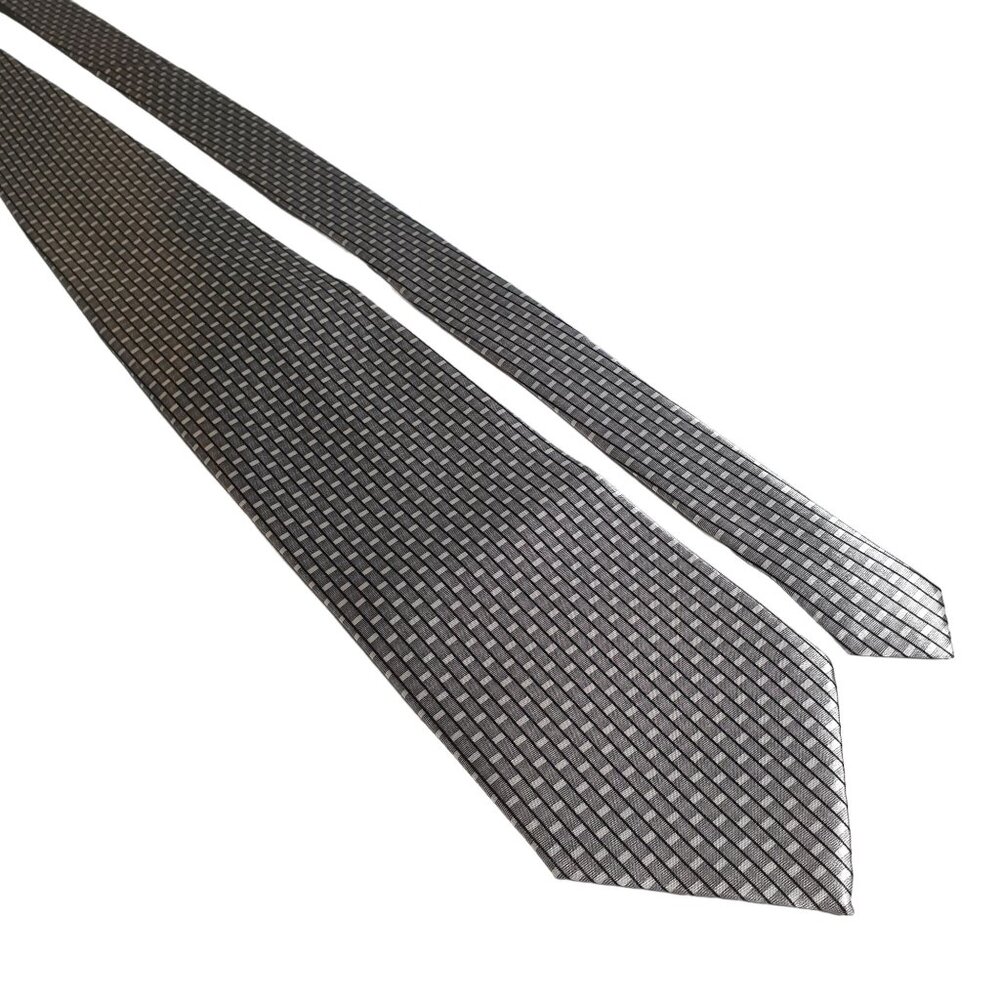 Bordeaux Mens Geometric Silk Tie Shiny Vintage Gray White Office Work Gift Dad